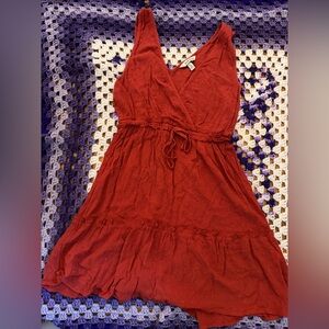 Speechless Deep Red Orange Mini Dress Size Small